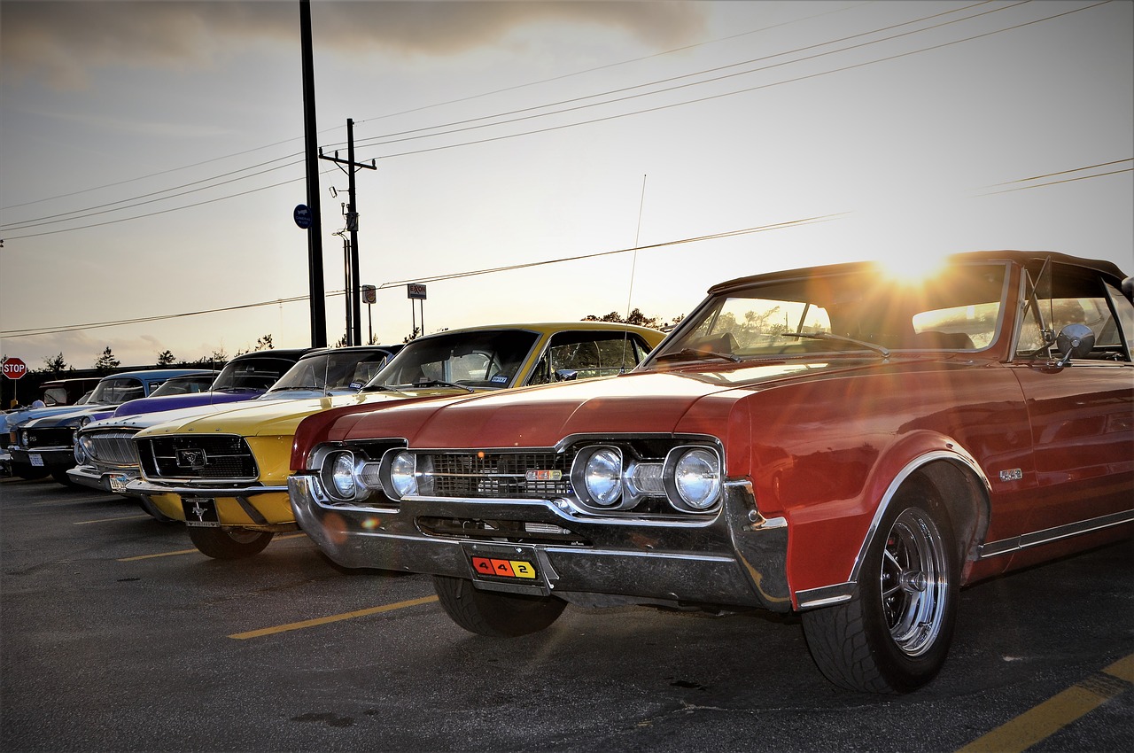 Lineup of cars