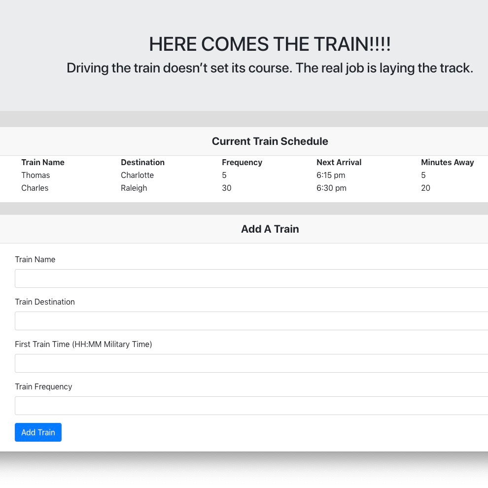 Train Scheduler App